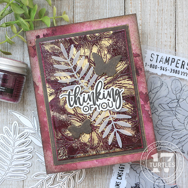 Thinking of You Card - Stamping In Embossing Glaze Technique by Juliana Michaels featuring Tim Holtz Distress Embossing Glaze by Ranger Ink