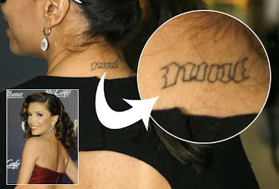 Eva Longoria Tattoos on her lower backfdefd