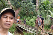 Akibat Banjir, Pemdes Kalobba Bersama Masyarakat Bangun Jembatan Darurat