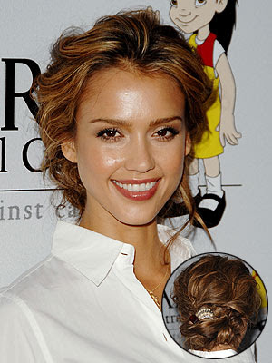 Jessica Alba Classy Updo. An updo hairstyle 