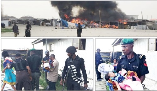 10 Kids Feared Drowned, 200 Structures Burnt Down as Yoruba & Egun Youths Clash in Lekki, Lagos (Photos)