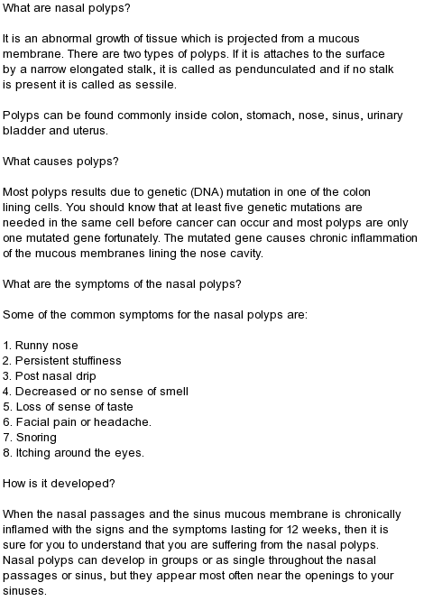 Memory Loss Nasal Polyps