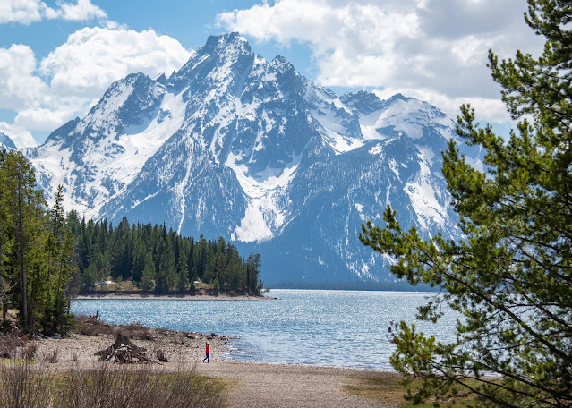 Little Boy at Swim Beach at Colter Bay Grand Tetons National Park