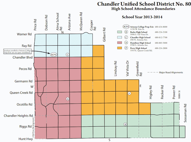 2013 - 2014 Chandler High School Boundary Map