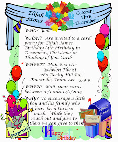 Elijah James Card Party Invitation