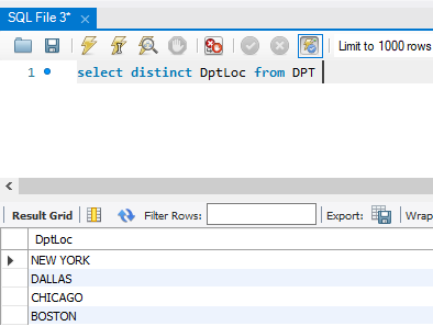 MYSQL DATABASE SELECT DISTINCT statement