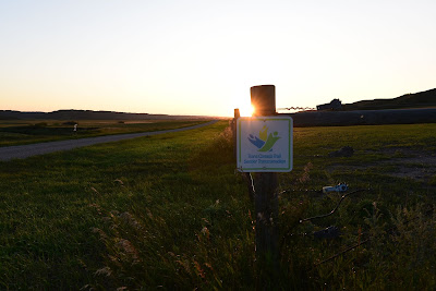 Trans Canada Trail sign sunset.