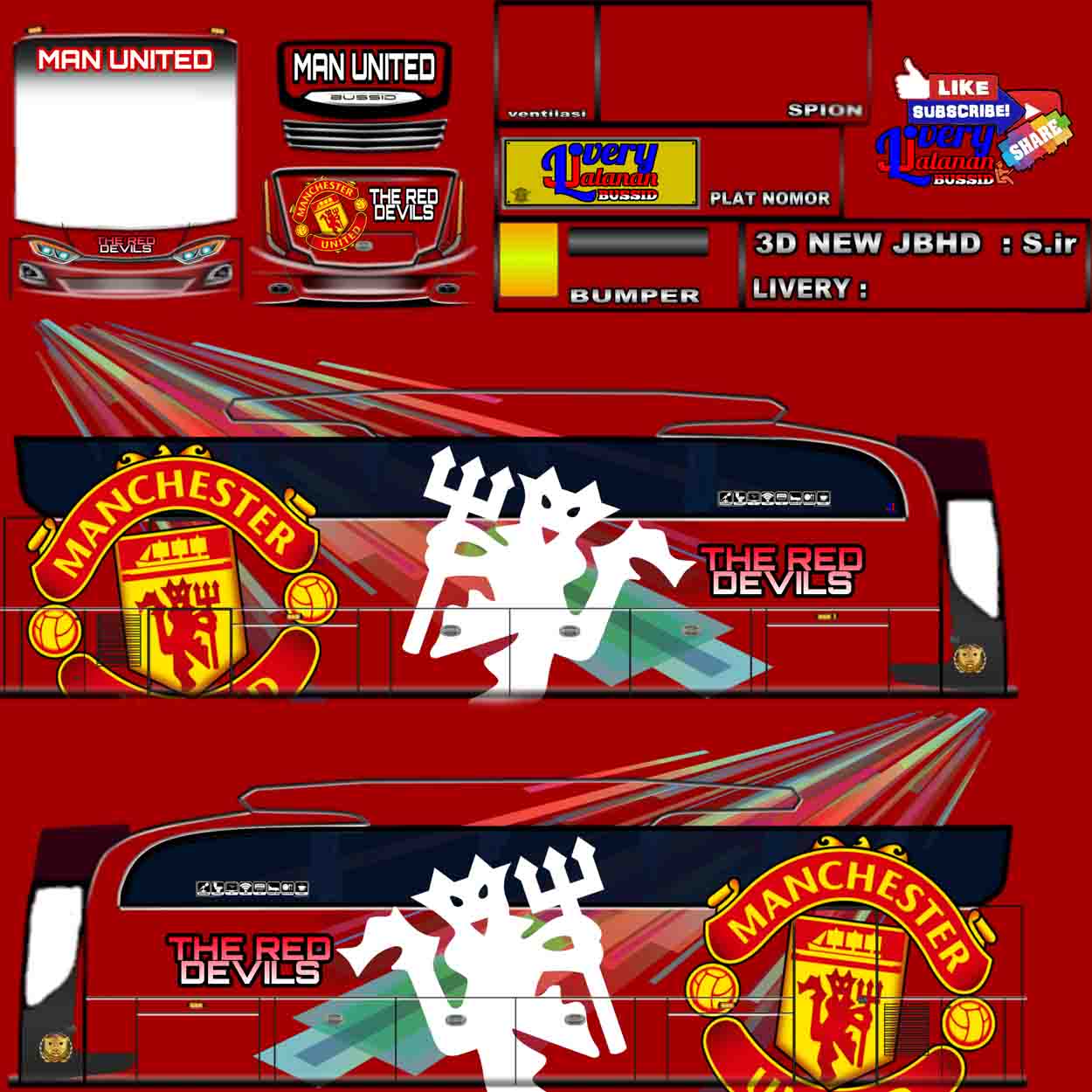 skin bussid manchester united