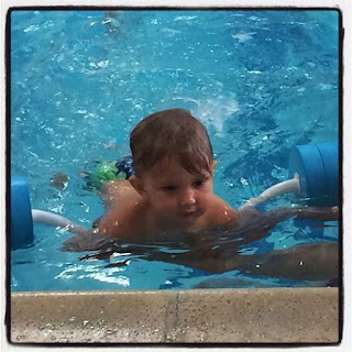 Reef Indy did well at his Noonan Swim Lesson 