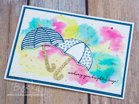 Weather Together Umbrellas To Send Cheering Wishes - with a quick tutorial on how to make the background.