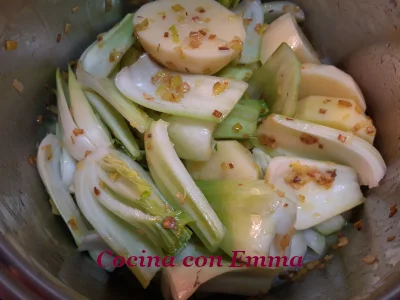 Crema de pak choi con guarnición