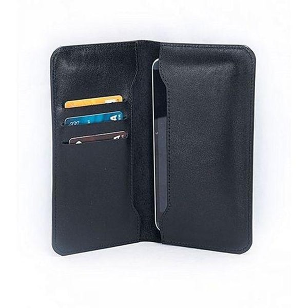 Black Leather Mobile Wallet for Men