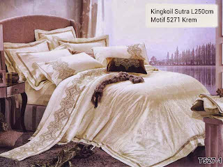 Sprei Kingkoil Sutera Motif Krem