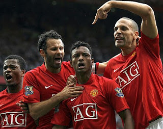 Nani, ferdinand, Giggs, Evra, celebration, ManUtd, manchester united