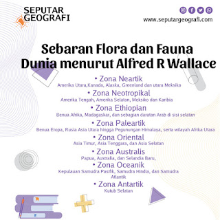 Sebaran Zona Flora dan Fauna Dunia menurut Alfred Russel Wallace