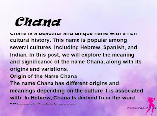 meaning of the name "Chana"