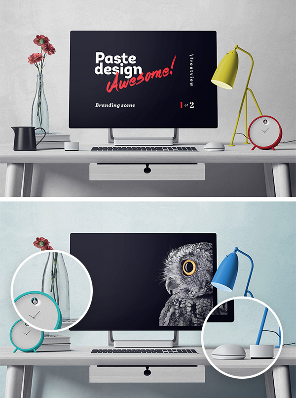 Download Free Mockup PSD 2018 - Free Surface Studio Mockup Scene