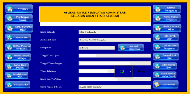 Administrasi Ujian 2019 SD SMP SMA SMK