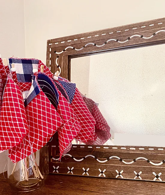 American flags and a boho mirror