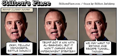 stilton’s place, stilton, political, humor, conservative, cartoons, jokes, hope n’ change, al-baghdadi, tunnel, schiff