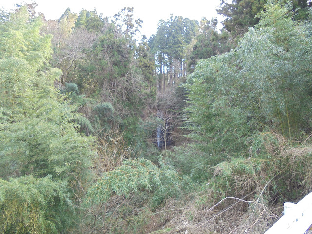 小林橋から登る途中で山側には滝のようなものが見えます