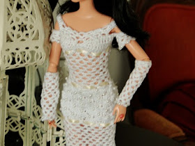 Barbie por Pecunia MM vestido de noiva de crochet detalhes bordado
