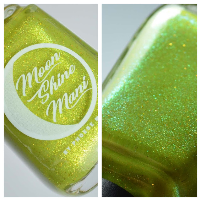 yellow green nail polish with shimmer