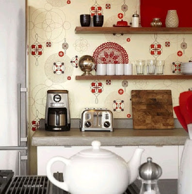 wall wallpaper design - Country kitchen wallpaper design ideas, design interior