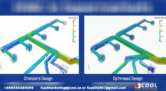 Standard and optimized CFD duct design