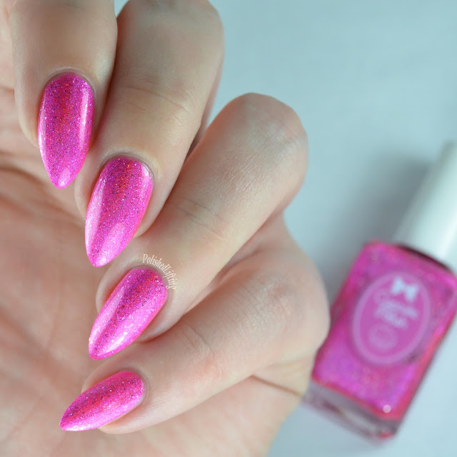 pink holographic nail polish