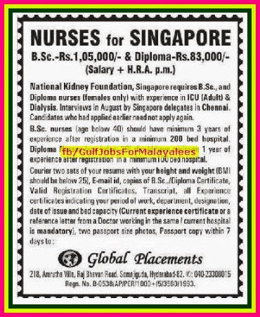 Nurses Job Vacancies for Singapore