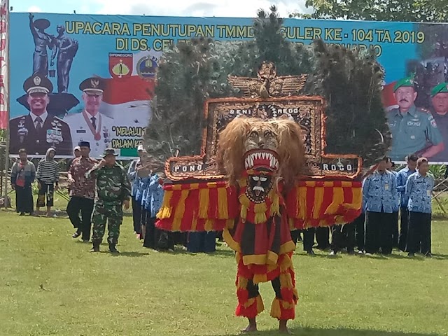 Tarian Reog Meriahkan Upacara Penutupan TMMD ke-104 Kodim 0726/Sukoharjo