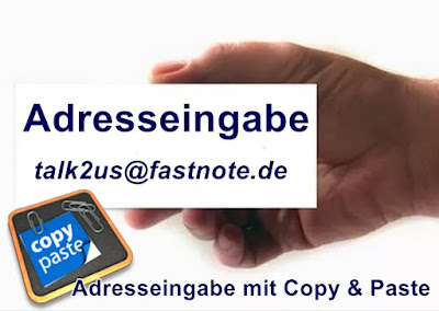 Adresseingabe manuelle Eingabe von Adressen mit Copy und Paste