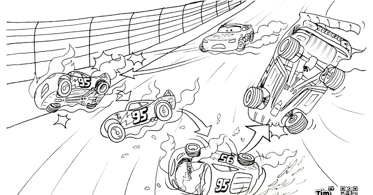 TIM TIM TV: Coloring Page - Lightning McQueen | Cars 3 | Before Crash