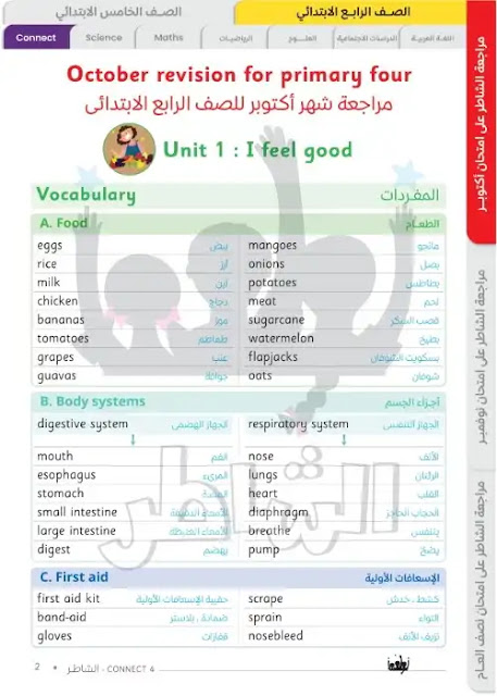 مراجعة شهر اكتوبر للصف الرابع الابتدائي كونكت 4