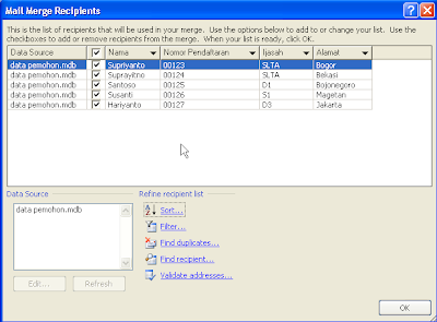 membuat mail merge