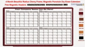  wood frame 4 month dry erase calendar