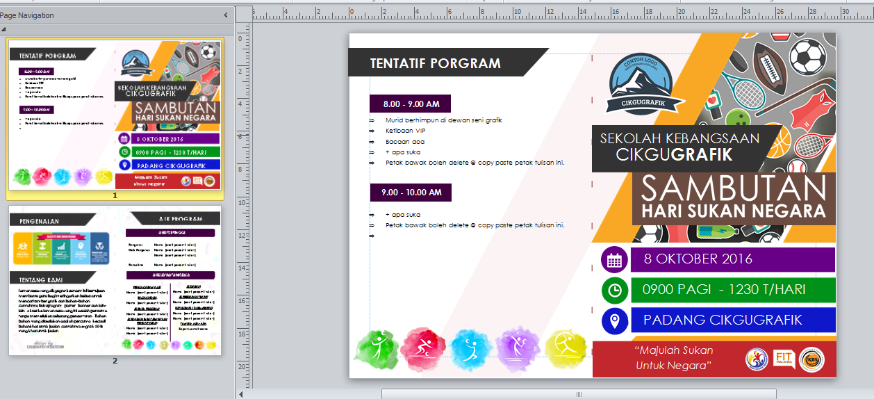 Buku Program Hari Sukan Negara 2016 | KOLEKSI GRAFIK UNTUK ...