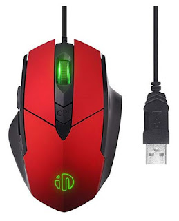 Large Red Wired Gaming Mouse USB Desktop Game Mice for Mac,DELL,HP PC Computer/Laptop with Windows/XP Vista/, 6 Buttons 4 Adjustable DPI Levels, Breathing LED Light