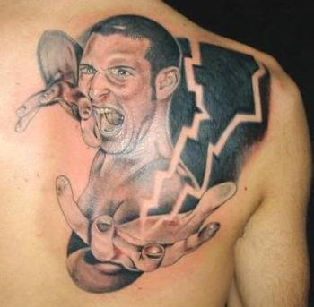 3d tattoo back body crazy man