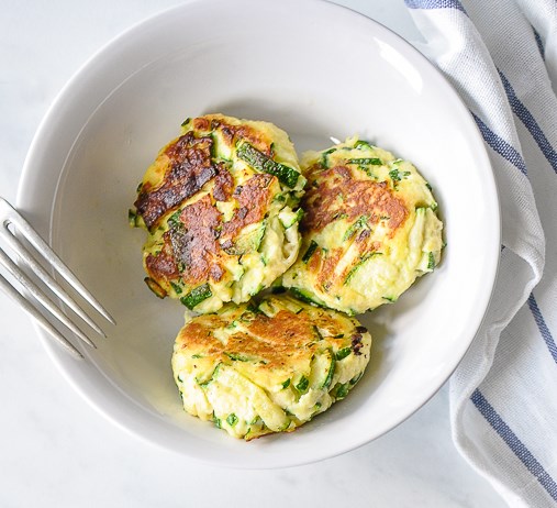 Zucchini Ricotta Fritters #vegetarian #veggies