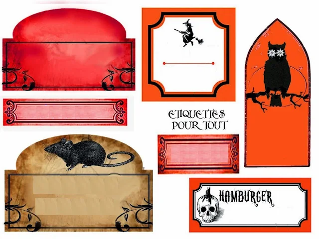 Halloween Free Printable Toppers, Invitation or Card.