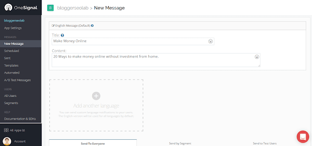 free web push notification widget for blogger