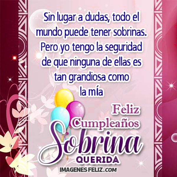 Feliz Cumpleaños Sobrina