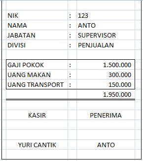 Download Contoh Slip Gaji excel & document ~ Contoh Artikel