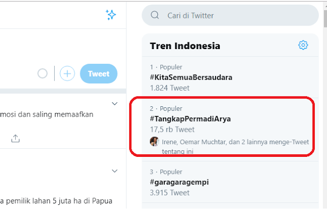 tangkap permadi arya trending