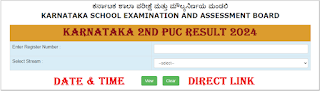 Karnataka 2nd PUC Result 2024 on karresults.nic.in