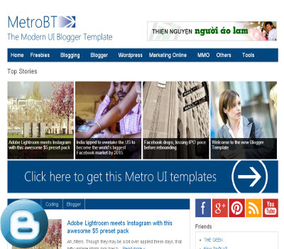 Metro BTK 2 Magazine Blogger Template Demo | Download