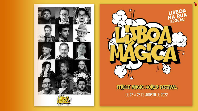 Fotocomposição com fotos de artistas e cartaz alusivo à 10ª Edição do Lisboa Mágica.