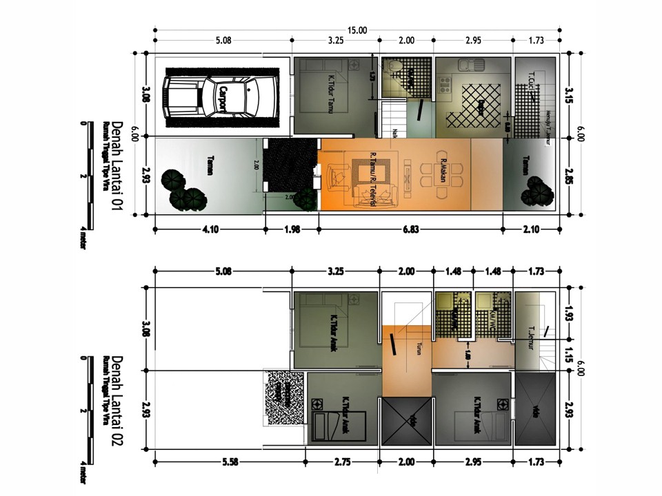 Inspiration 23 Denah Rumah Ukuran 4x8 Meter 2 Lantai 